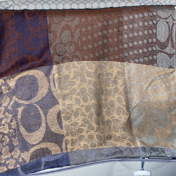 Beautiful, soft, multicolored mixed in nude Coach Scarf. - Picture 2 of 4